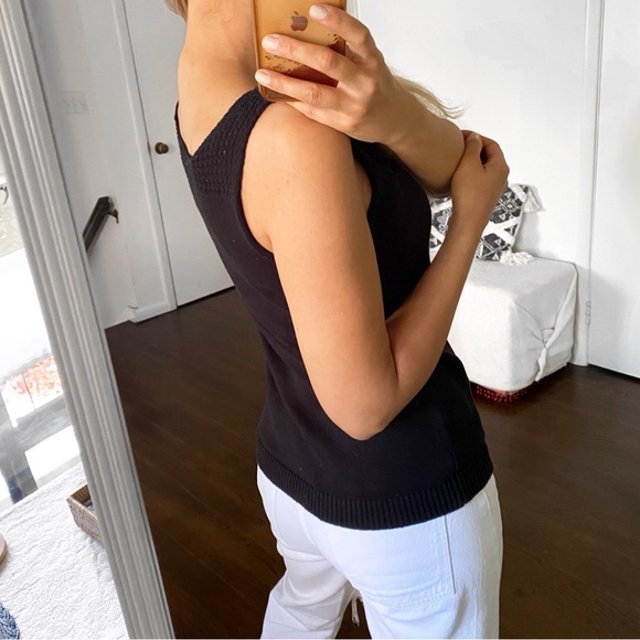 🖤 CHELSEA & THEODORE BLACK KNIT CLASSIC SUMMER TANK TOP! - Picture 4 of 9